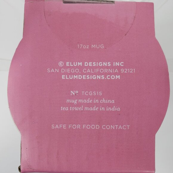 ELUM Pink & White Full Bloom Tea Towel & Mug Set, Spring Hostess Gift Floral NWT - Picture 5 of 6